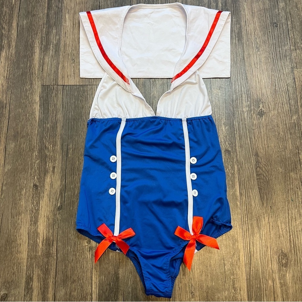 Sexy Sailor Navy Women’s Leotard Halloween Cost Play Costume - Picture 4 of 13